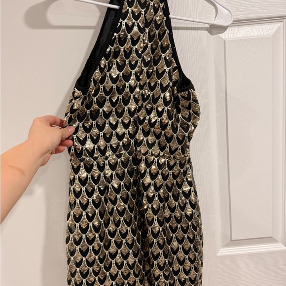 Lulu's Silver Sequin Halter Mini Dress - Picture 4 of 4